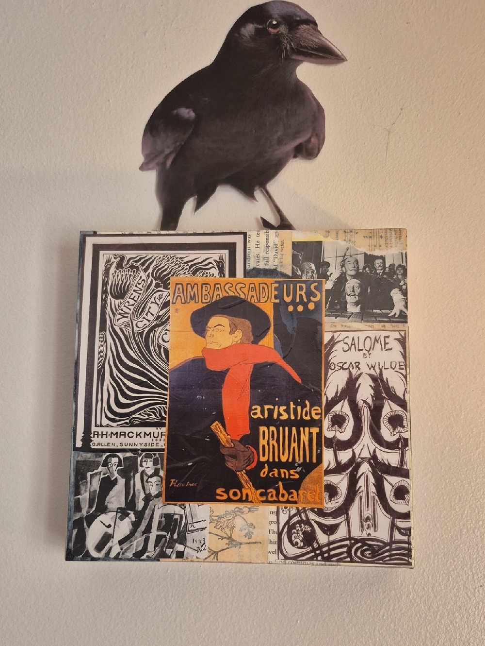 Art Nouveau Original Collage Black and Orange - By Moi !